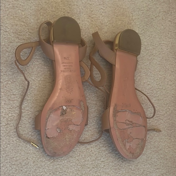 Aquazzura Tan Leather Sandals - Picture 5 of 6